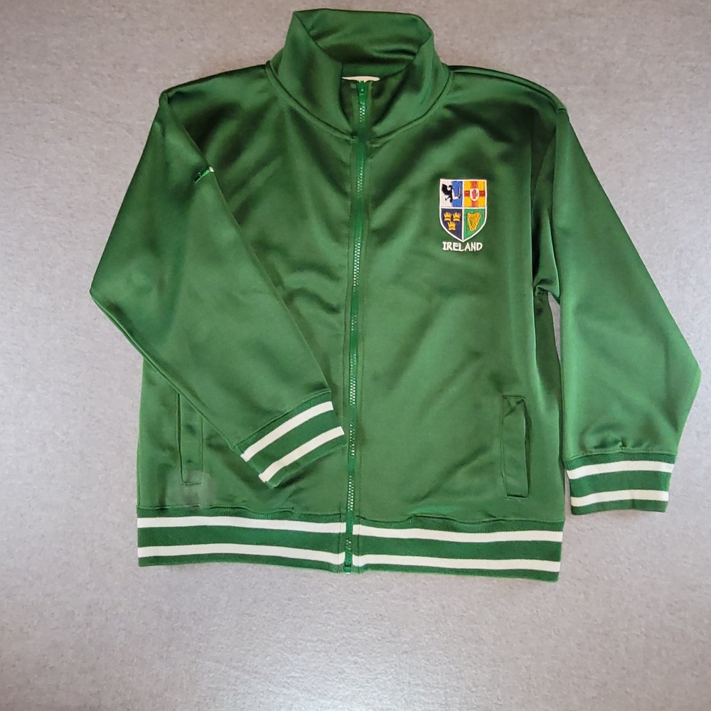 LFR Ireland Track Jacket Mens Kelly Green Full Zip Embroidered Crest Size 7-8